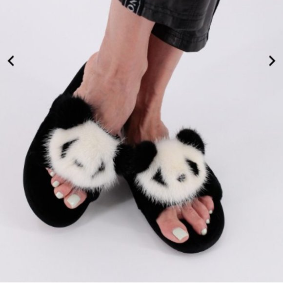 Natural shearling and mink Flip Flops - Picture 4 of 4